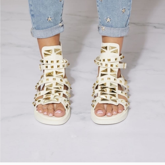 Studded Platform Gladiator Sandals - Picture 7 of 9